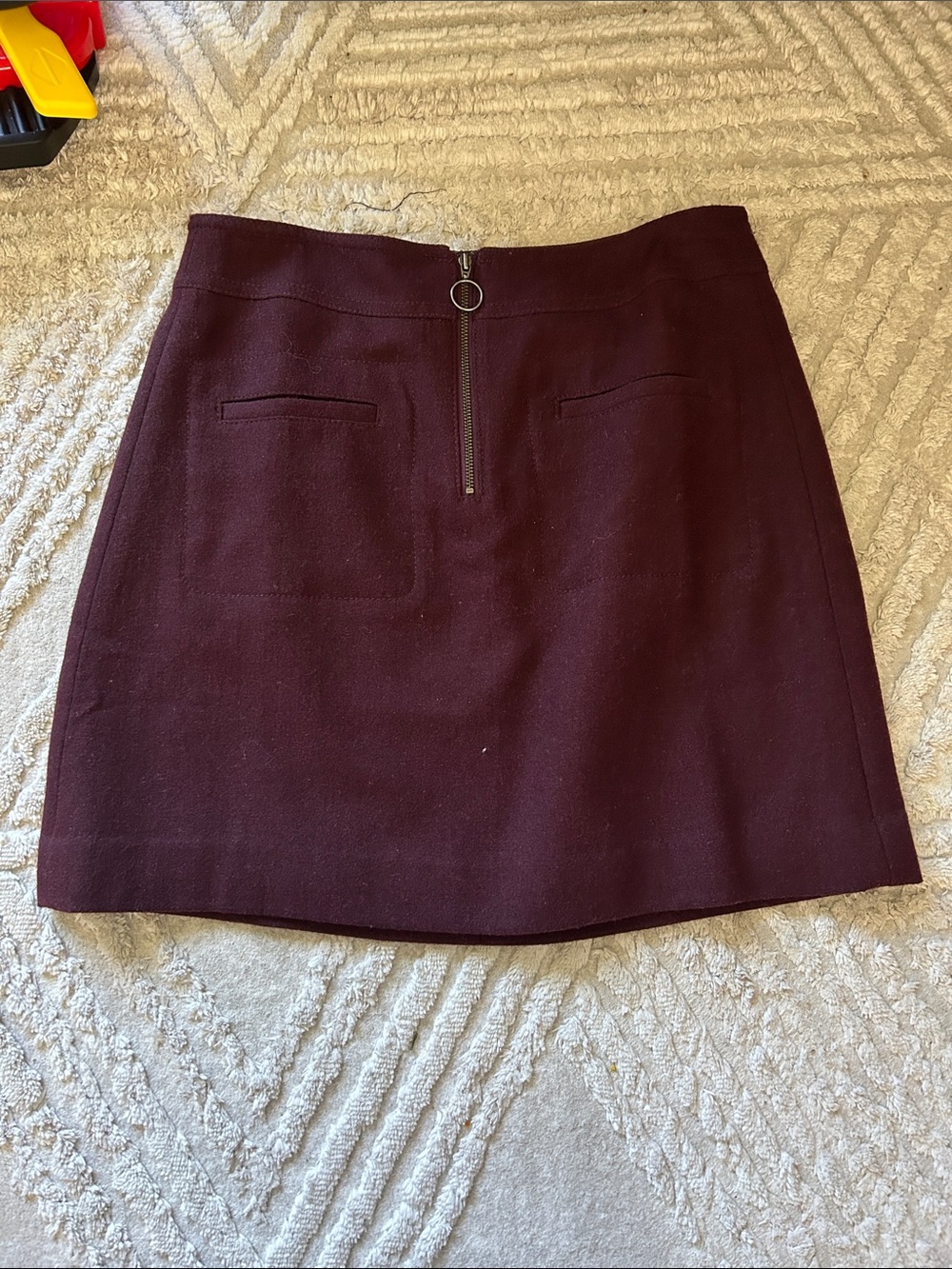 Madewell wool purple Mini Skirt with Front Zip